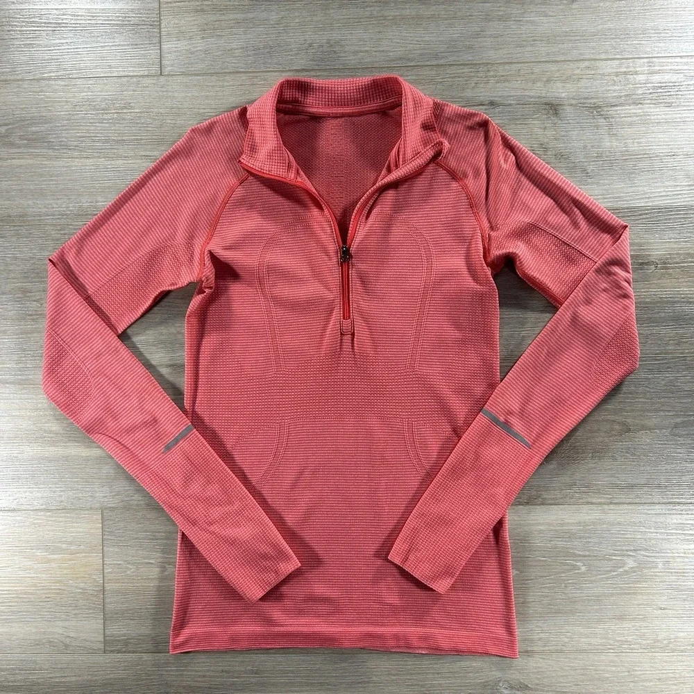 Lululemon Swiftly Tech Half Zip Women Size 8 Long Sleeve Top Stretch Running Gym